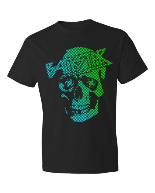 CAMISETA BACKSTAR CAVEIRA FRENTE DEGRADE CIAN / VERDE