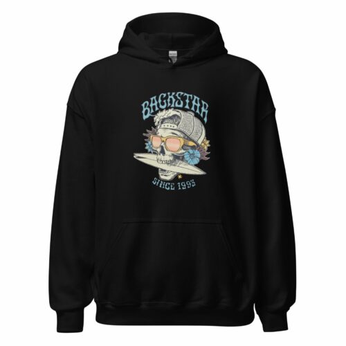 CASACO DE MOLETOM CANGURU COM CAPUZ ESTAMPA BACKSTAR EXCITED SKULL